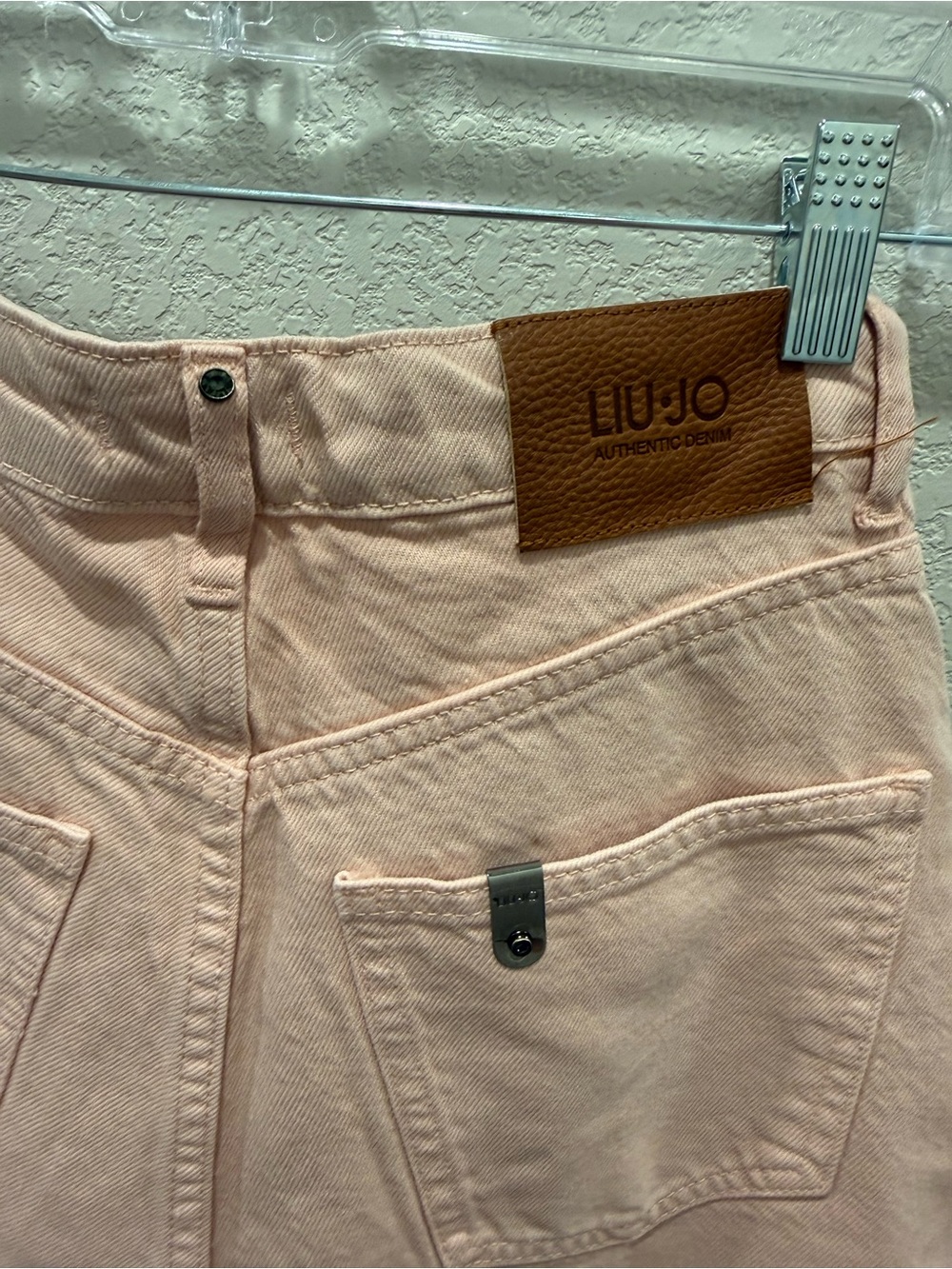 LIU JO MILANO High-Rise Straight Leg Women's Jeans - Blush Pink - Picture 9 of 9